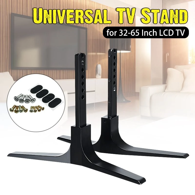 Kinco 32 65 Inch Height Adjustable Universal Tv Stand Base Alloy Steel Plasma Lcd Flat Screen Table Top Pedestal Easy Install Tv Stick Aliexpress