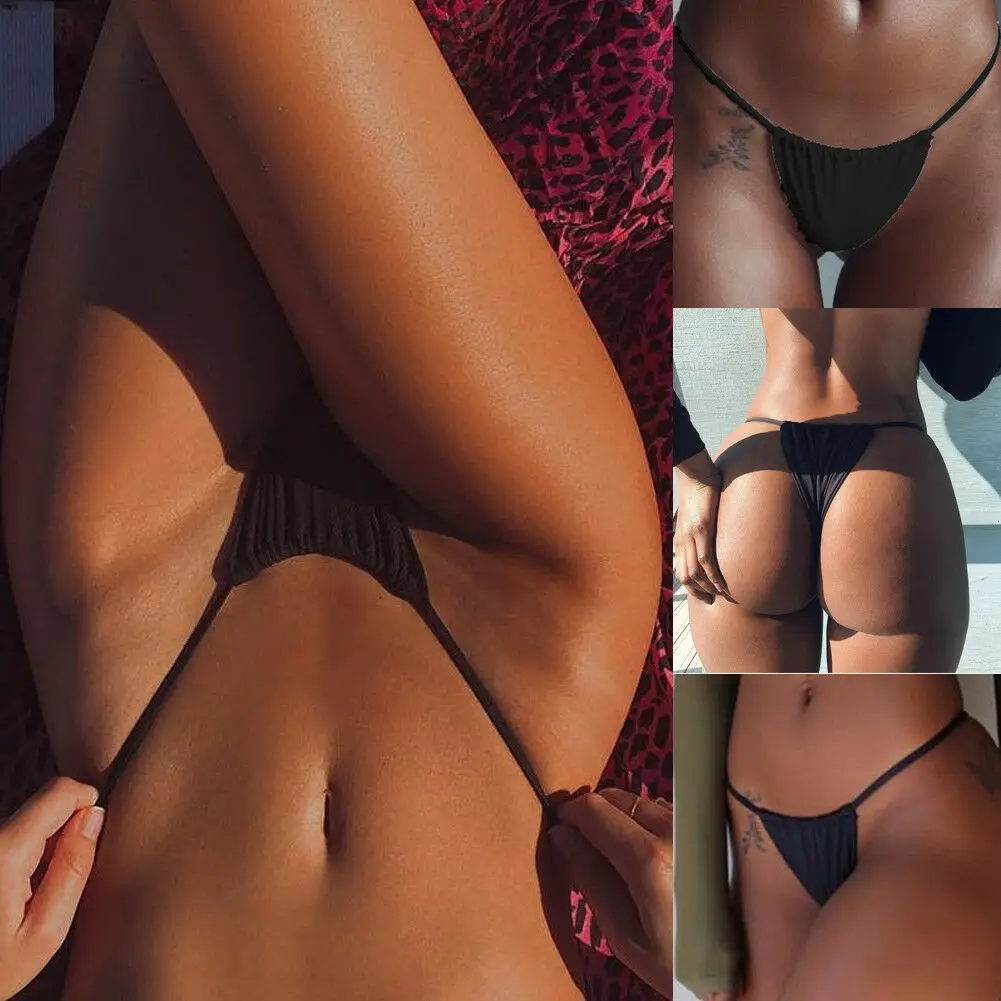 

Sexy Hot Women Summer Triangle Bikini Bottom Cheeky Thong Swimwear Swim Beach