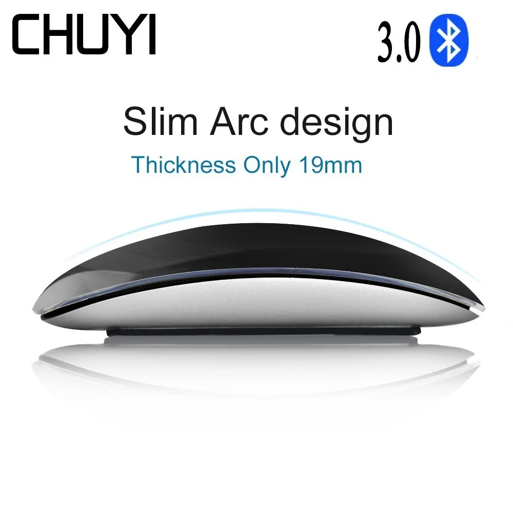 CHUYI Bluetooth Wireless Magic Mouse Slim Arc Touch Mouse Ergonomic Office Computer Ultra-thin BT 3.0 Mice For Apple Mac PC