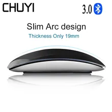 CHUYI Bluetooth Беспроводная Волшебная мышь тонкая дуговая сенсорная мышь эргономичный офисный компьютер ультратонкий BT 3,0 Мыши для Apple Mac PC