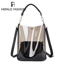 Herald модная женская прозрачная сумка на плечо, 2 шт., летняя пляжная сумка, женские сумки-мессенджеры, Bolsa Feminina