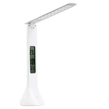 Складной с регулируемой яркостью Светодиодная настольная лампа 4 Вт USB Настольная лампа с календарем часы-будильник с термометром атмосферные цвета меняющие Книжные огни