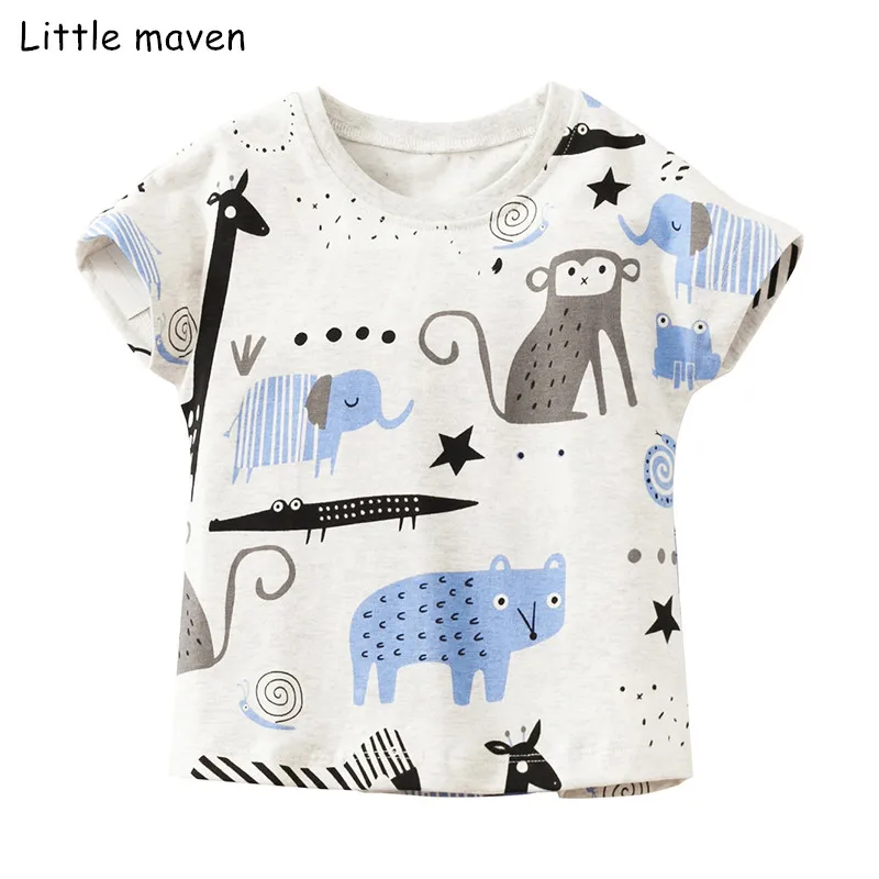 Little maven/детская одежда; коллекция года; летняя одежда для маленьких мальчиков; футболки с короткими рукавами; топы с изображением автобуса; хлопковые брендовые Забавные футболки