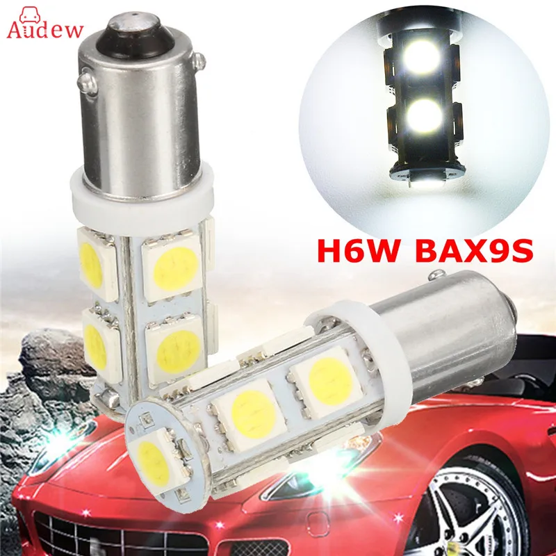 

2X H6W BAX9S 9 SMD 5050 LED CANBUS Side Parking Light Bulbs Car DRL Interior Bulbs 12V Lights LED White Bulbs