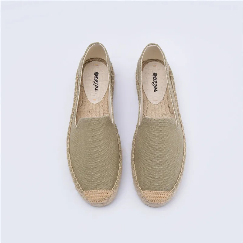 Épaisses Pêcheur Faites Femmes 2019 Semelles Dzym pink Tissé La Appartements blue Toile Black Main Lin D'été Espadrilles À Chanvre khaki Chaussures Zapatos black Mocassins Cool Mujer CBexdo