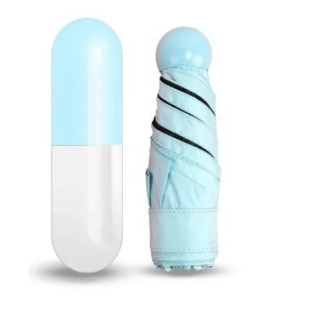 Új Kreatív Hordozható Mini Szilárd Kapszula Kicsi Esernyő Tabletta Csomag Zseb Esernyők Anti-Uv Ultra Könnyű Hajtogatás - Image 4