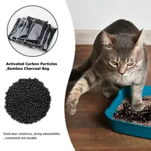 Изделия для домашних кошек 30g Активированный уголь частицами бамбукового древесного угля сумка Нанокристаллическое минералов, Сумка с воздушной подушкой для наполнитель для кошачьего туалета