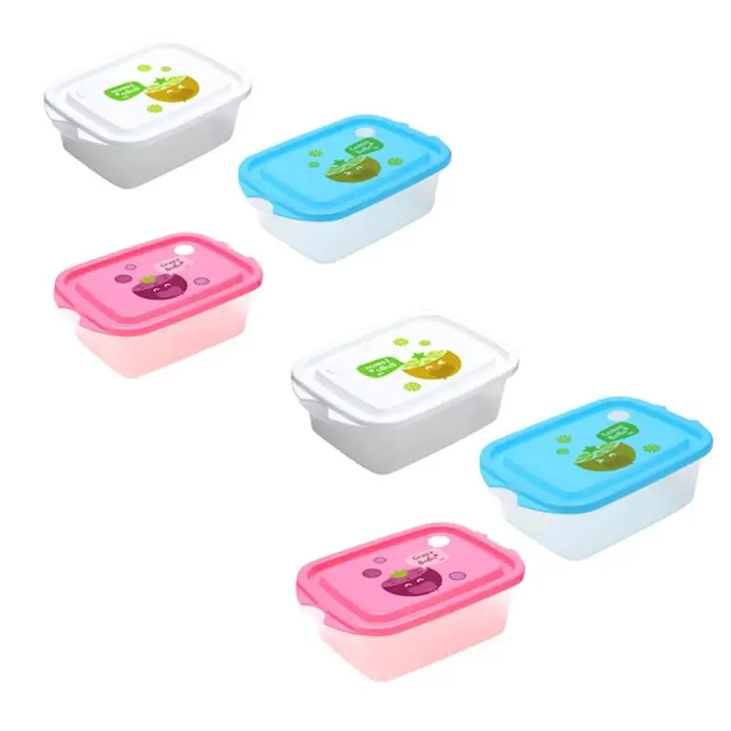 

3 pcs Large Size Cartoon Lunch Box Freshness-keeping Box Kids Portable Rectangle Bento Box