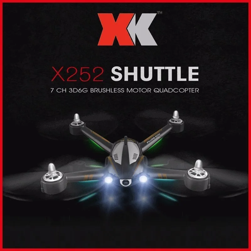 XK X252 5.8G Real-time Transmission FPV RC Quadcopter With 720P Wide-Angle HD Camera & Brushless Motor 3D 6G Mode RTF