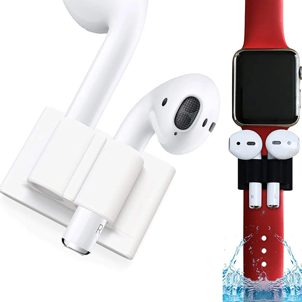 For AirPods Air pods Silicone Holder Clip Earphone Stand Case for Apple Watch series 3 2 1 Sport Hook Clip Anti-lost I watch i12