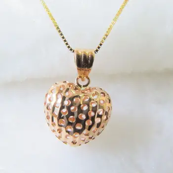 

New Authentic 18K Rose Gold Pendant / Charm Heart Pendant 15mm H