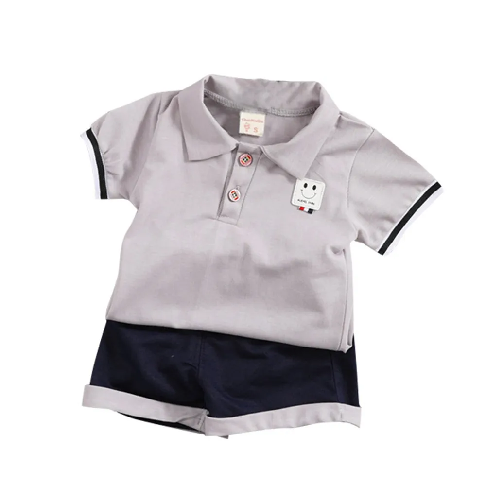 Summer Baby Boys Clothes Set Cotton Toddler Suits Short Sleeve Shirt + Black Pants Children Clothing For Kids Boys Summer Baby Boys Clothes Set Cotton Toddler Suits Short Sleeve Shirt + Black Pants Children Clothing For Kids Boys