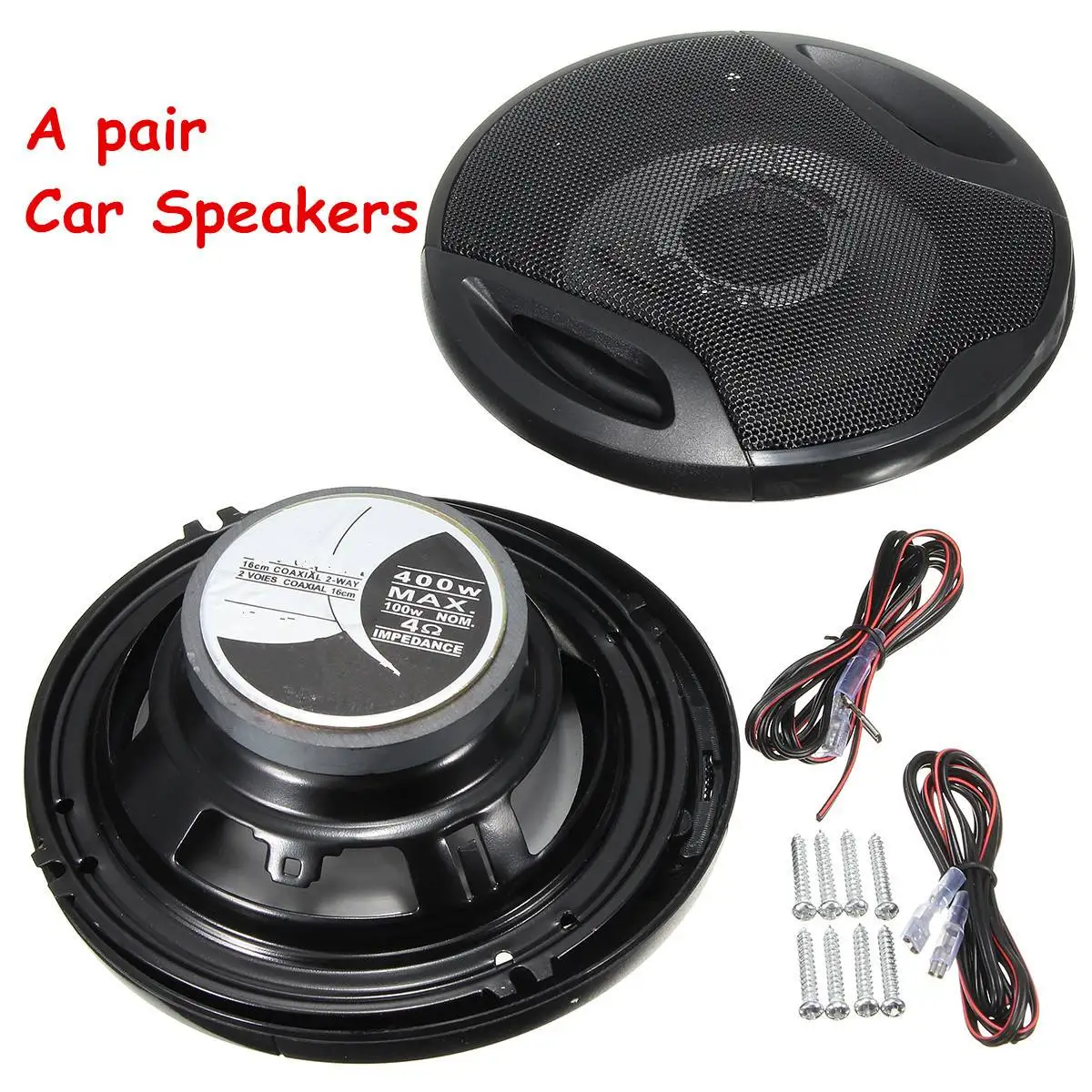 KROAK 1Pair Car Speaker 12V 400W 6" Car Subwoofer Coaxial Speaker Car
