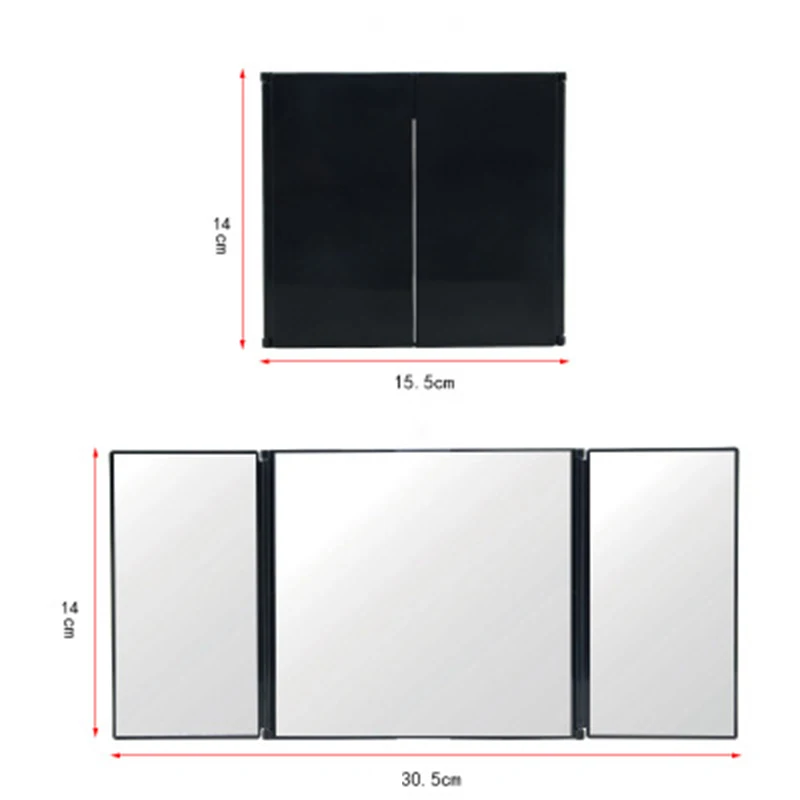 

Car Folding Visor Vanity Mirror Makeup Travel Cosmetic Tri-Fold Mirror
