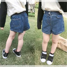 Шорты для девочек, повседневные джинсовые шорты принцессы для маленьких девочек, летние шорты высокого качества с эластичной резинкой на талии, модные детские джинсовые шорты