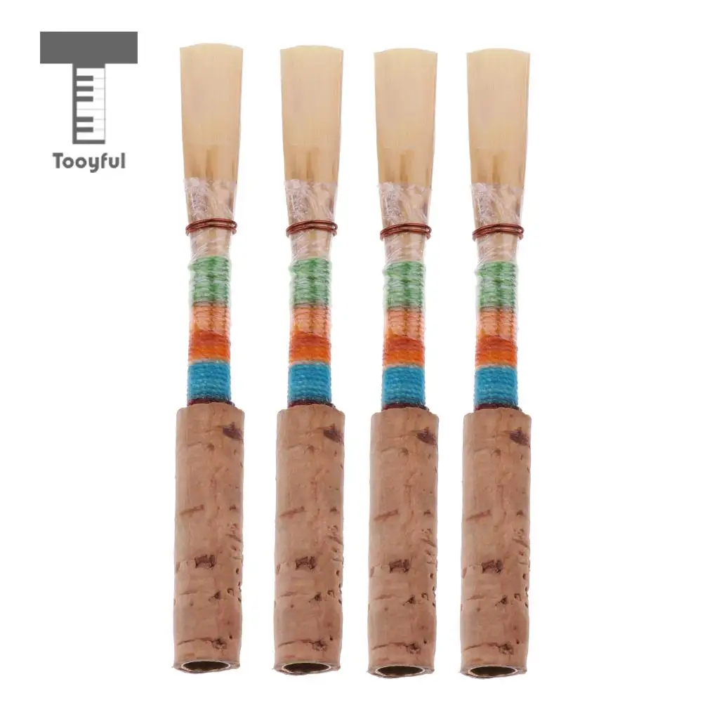 

Tooyful Professional 4pcs Oboe Reeds Handmade Reeds Cork with Storage Case Medium Soft Wind Instrument Accessory