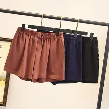 

Enlarge Size Summer Broad Legs Pantskirt Casual Solid Color Short Woman