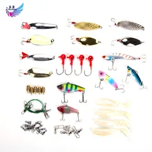 ILURE 40 шт./лот с коробкой джиг голова крючки Металл Vib приманка Swivivel Мягкая приманка ложки Leade набор двухсторонняя коробка Pesca