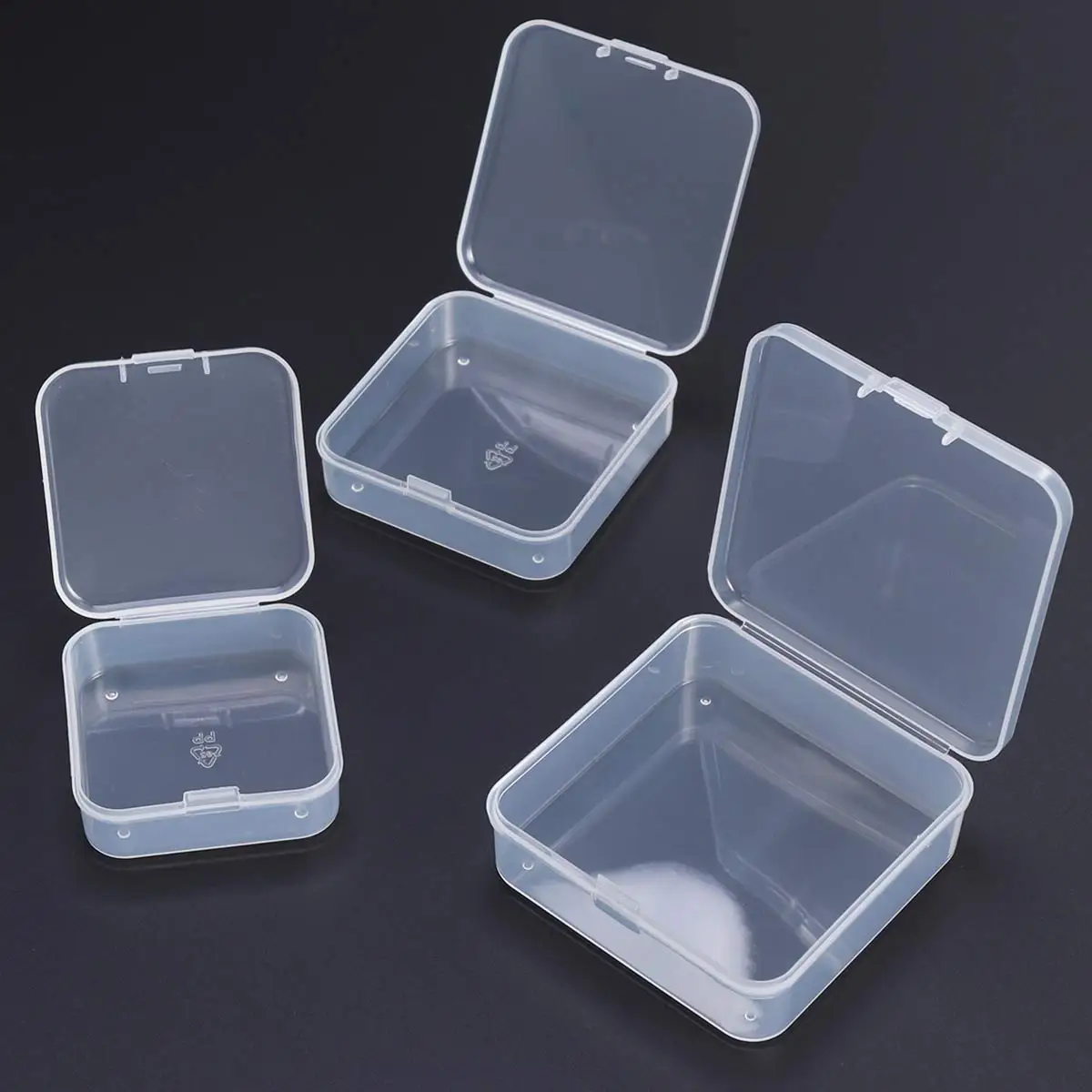 

12pcs 7.4x7.4x2.5cm Storage Box Organizer Clear Small Rectangle Plastic Toolbox Medicine Component Storage Box Container Boxes