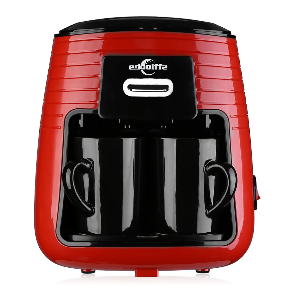 

MD - 235 Coffee Maker With Water Level Mark Ceramic Cups Removable Filter 0.25L Coffee Machine For Home Office EU Plug