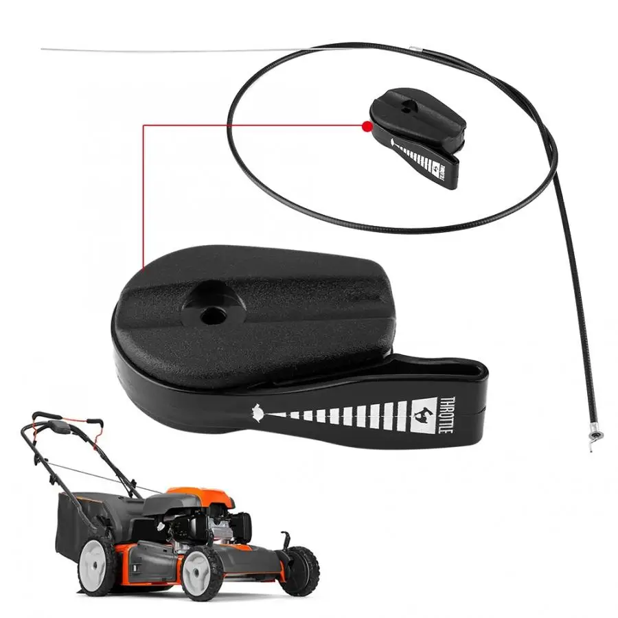 Throttle Switch with Cable Plastic Lawn Mower Throttle Control Switch with 65" Throttle Cable