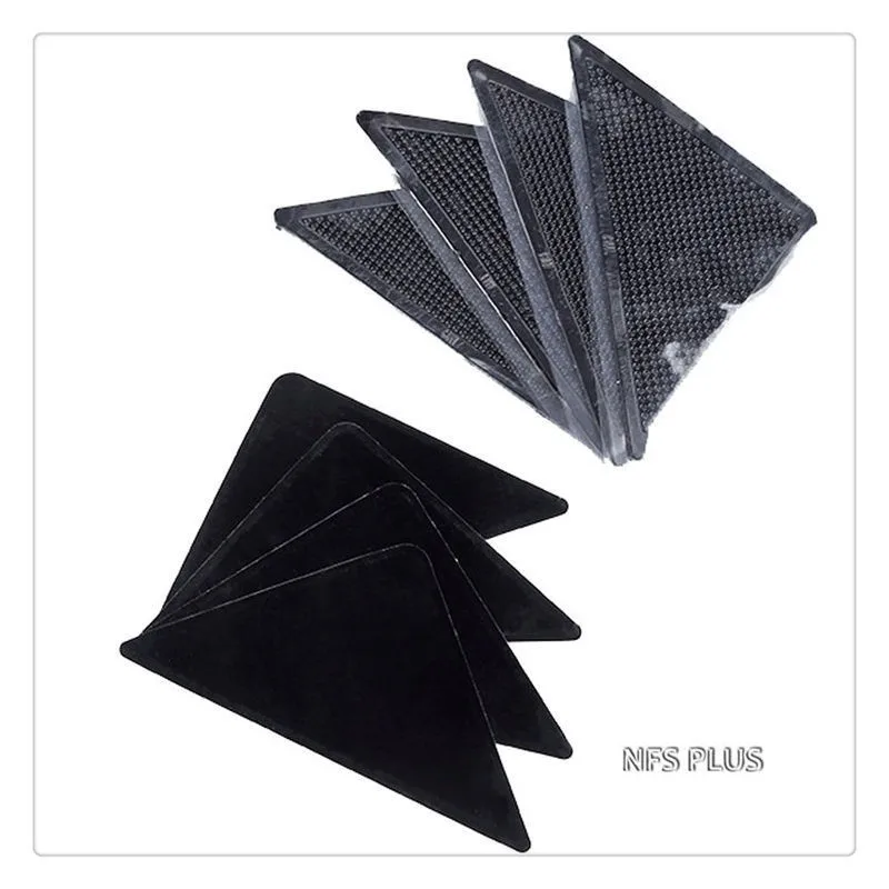 4 упаковки липких ковров захваты для коврика 10,5x10,5x15 см треугольные Противоскользящие силиконовые Моющиеся Многоразовые напольные коврики