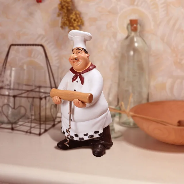 1 PCS Resin Kitchen Chef Figurine Chef Miniature Cook Statue Home