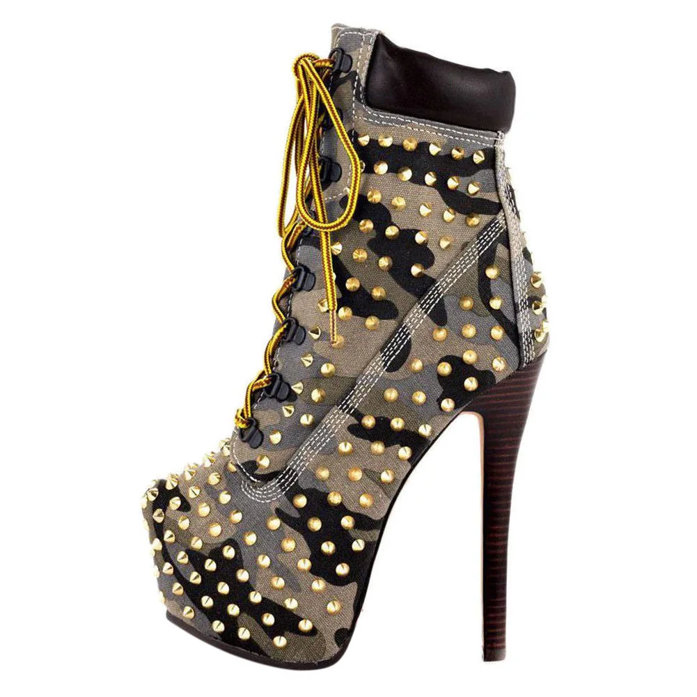 

Hot Selling Shoes Woman Transparent Crystal With Platform Lace-up Ankle Boots In High Thin Heels Women Shoes Big Size 43,44,45