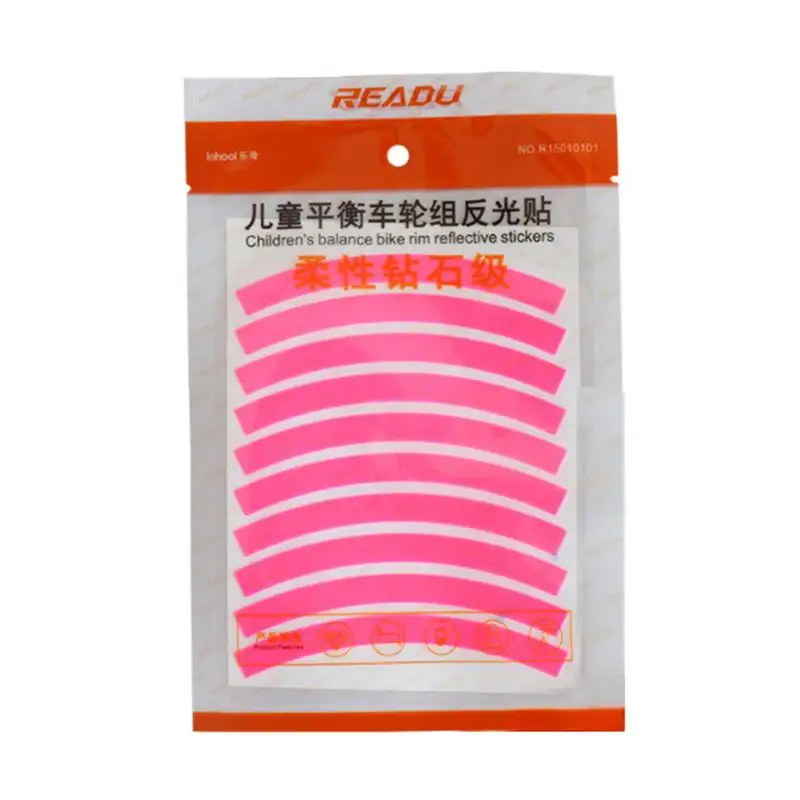 

Children's Balance Bike Wheel Reflector Multi-Color Bright Reflective Tape Safety Strips Decoration Bicycle colorful useful
