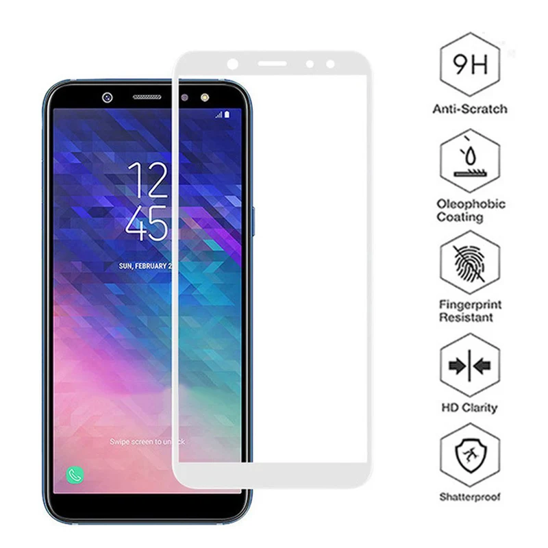 Защитное стекло для samsung A6 2018 Защита экрана gagaxy a6 закаленное на 6a с полным