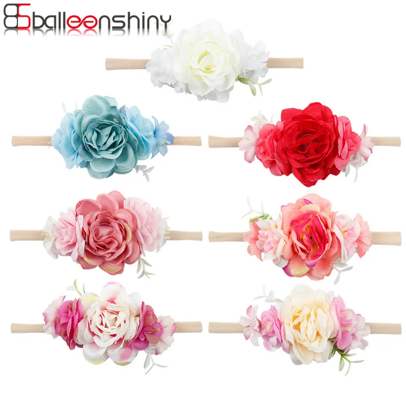 

Balleenshiny 2019 New Camellia Stretch Nylon Headband Baby Headdress Travel Commemorative Wedding Baby Girl Hair Accessories