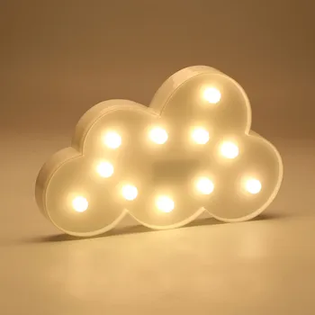 

LED 3D Cloud Night Lamp Battery Powered White Cloud Letter Light Home Decor Baby Light For Kids Bedroom Christmas Gift CF