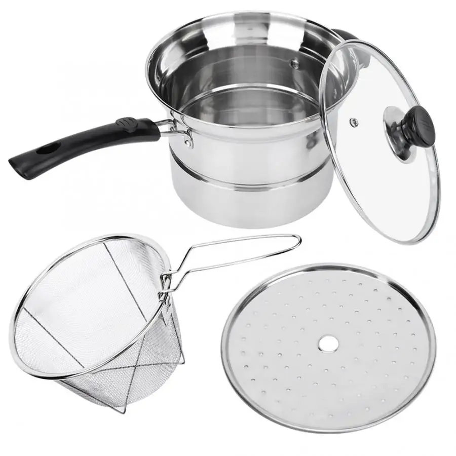 

Stainless Steel Pot Double Bottom Soup Pot Nonmagnetic Cooking Multi purpose Cookware Non stick Pan Induction Cooker Used Pot