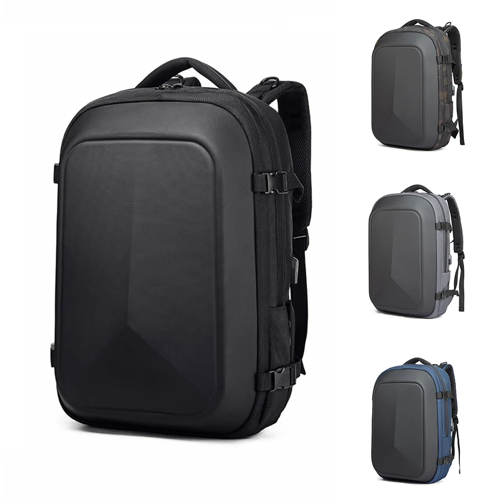 

Business Laptop Backpack Multifunctional Solid Laptop Backpack Travel Carrying Case Large Capacity Oxford Cloth USB Charging #3