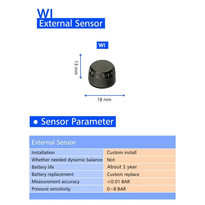 Профессиональная система контроля давления в шинах, датчики, WI-Fi, TPMS, с анти-throof Nuts, черный, серебристый цвет