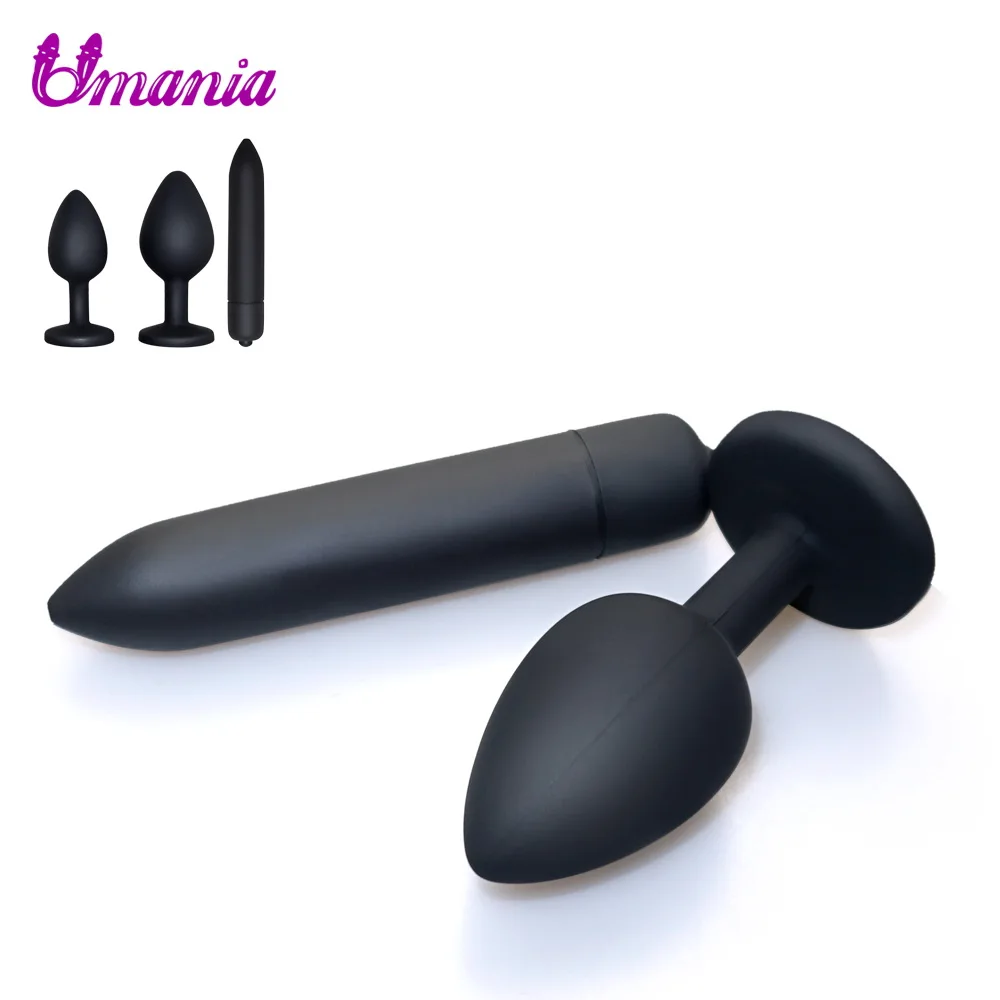 Sex Shop Silicone Anal Plug Crystal Jewelry Butt Plug Massager Bullet Vibrator 10 Speeds Vibration Gay Sex Toy Sex Products