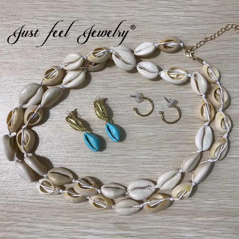 

JUST FEEL 2019 New ZA Shell Bohemian Necklace For Women Design Real Fashion Conch Collar Choker Fashion Summer Necklace Jewelry