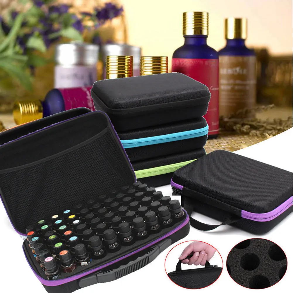 60 زجاجة زيت طبيعي تحمل حالة 5 مللي ~ 15 مللي حامل تخزين الروائح اليد حقيبة زيت طبيعي حقيبة التخزين حالة