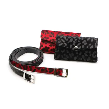 

Fashion women's wild waist bag personality leopard artificial leather diagonal belt bag heuptas