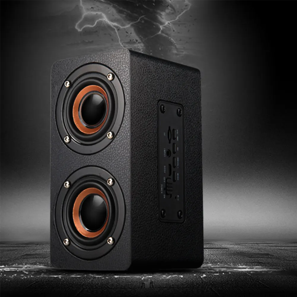 

M5 Dual Bluetooth Wooden Wireless Stereo Portable Bass FM Radio Speaker Outdoor Sound Box