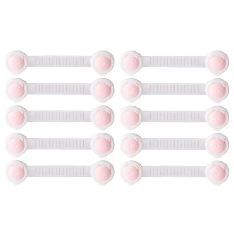 

10pcs Child Kids Baby Safety Locks Cabinet Door Fridge Drawer Cupboard Adhesive Lock Latch-pink