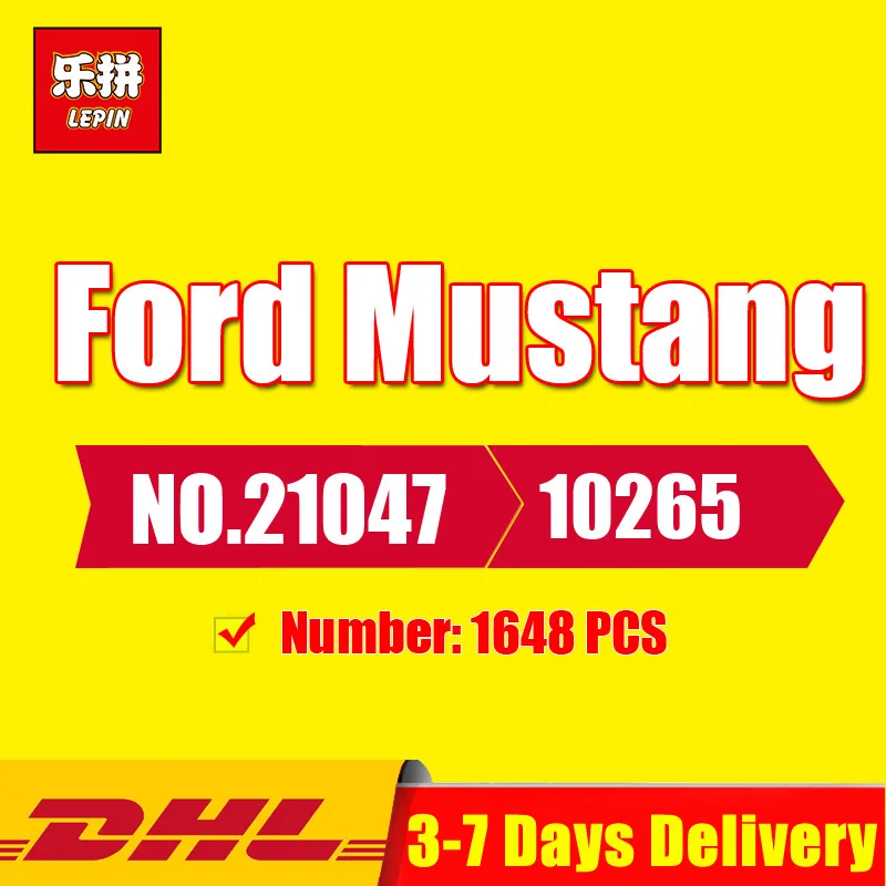 

Dhl In Stock Lepin 21047 1648pcs Technic Ford Mustang 1967 Gt500 Car Building Blocks Bricks Toys Moc Legoings 10265