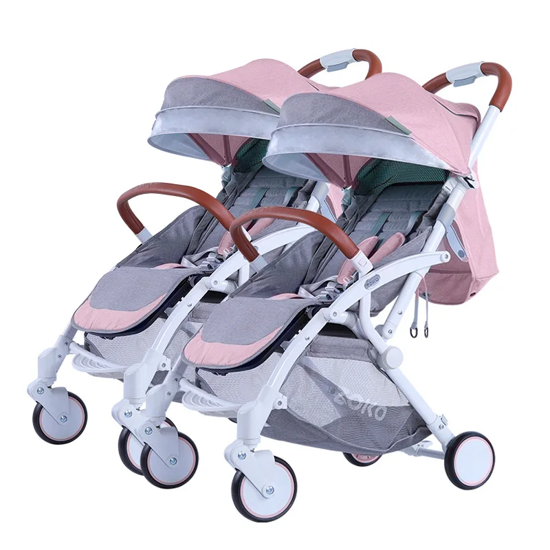 Twin baby strollers can sit reclining lightweight folding detachable