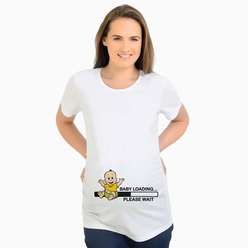 

Summer Pregnant Maternity T Shirts Short Sleeve Casual Pregnancy Clothes Funny For Pregnant Women Marternity Clothing Tees Tops
