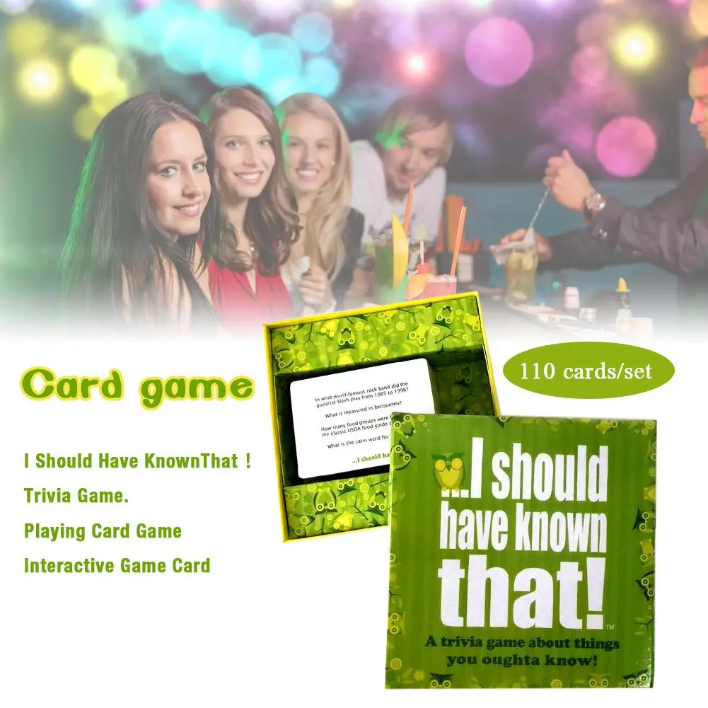 Estilo de Jogo de Cartas Cartão de Jogo Novo Deveria Saber Trivia Jogo Interativo Papel Revestido eu Que