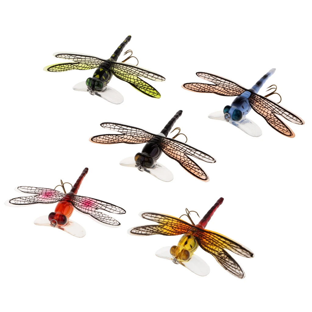 Dragonfly Flies Topwater Lure Floating Popper Fly Fishing Flies 7.5cm