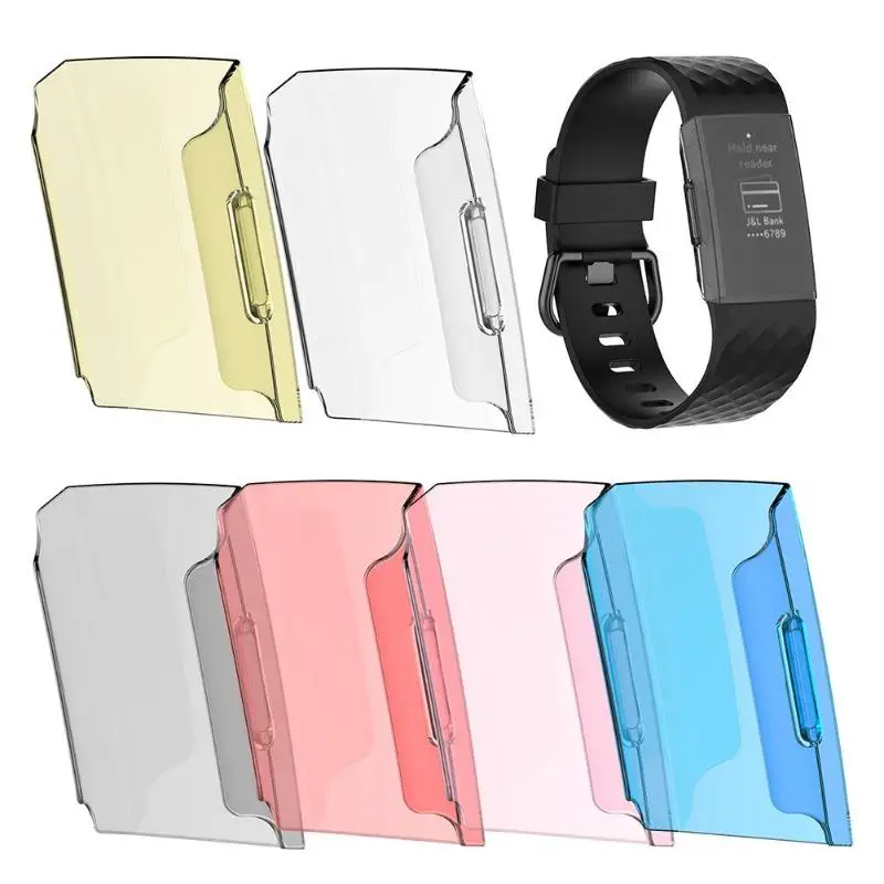 

1pcs Wristband Screen Protection Case Cover Replacement For Fitbit Charge 3 Smart Watch 35*25*10mm