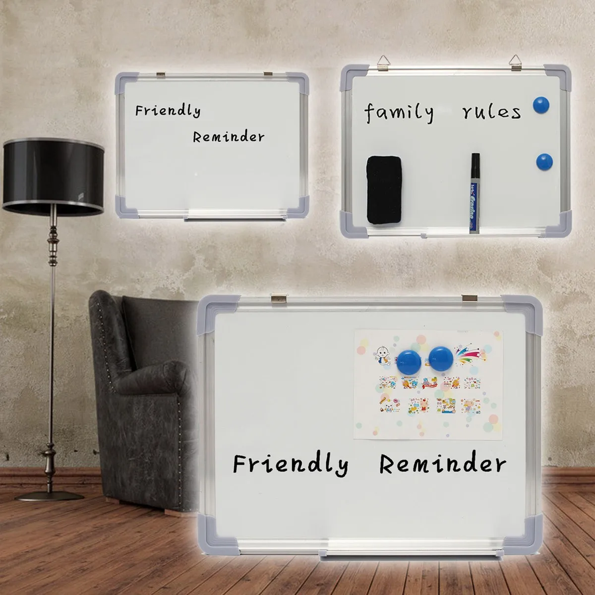 300x400MM Dry Erase Whiteboard Writing Board Double Side With