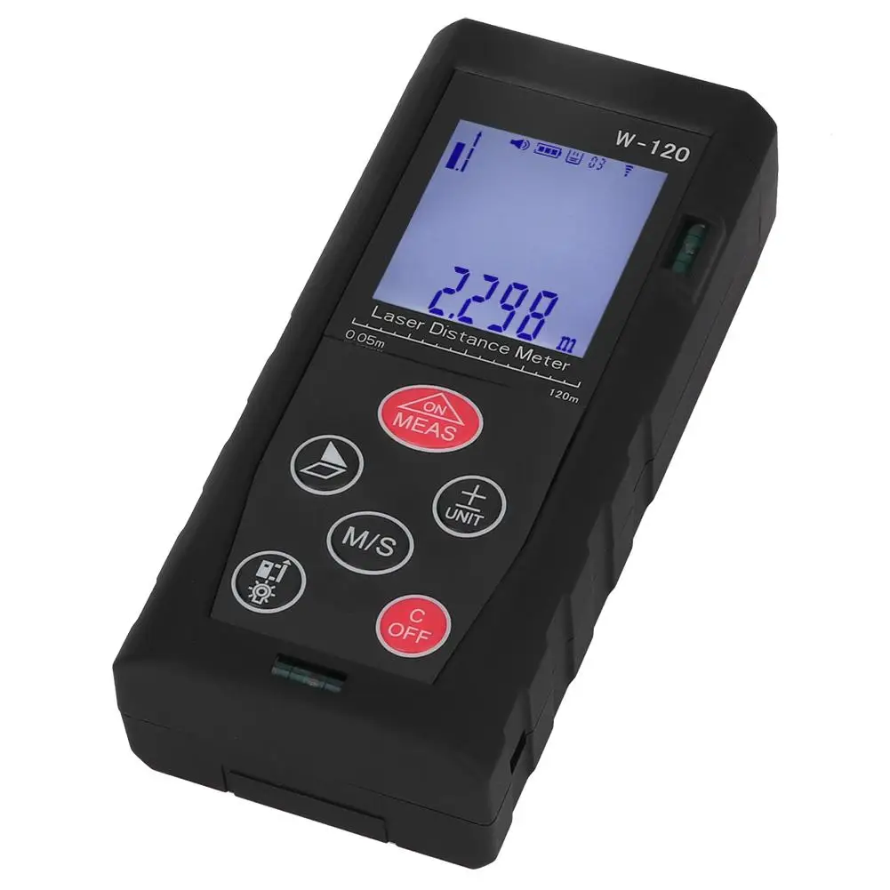 Laser Range Finders Black Double Horizontal Bubble Laser Distance Meter Digital Rangefinder Measuring Tool W-120 Laser Range Finders Black Double Horizontal Bubble Laser Distance Meter Digital Rangefinder Measuring Tool W-120