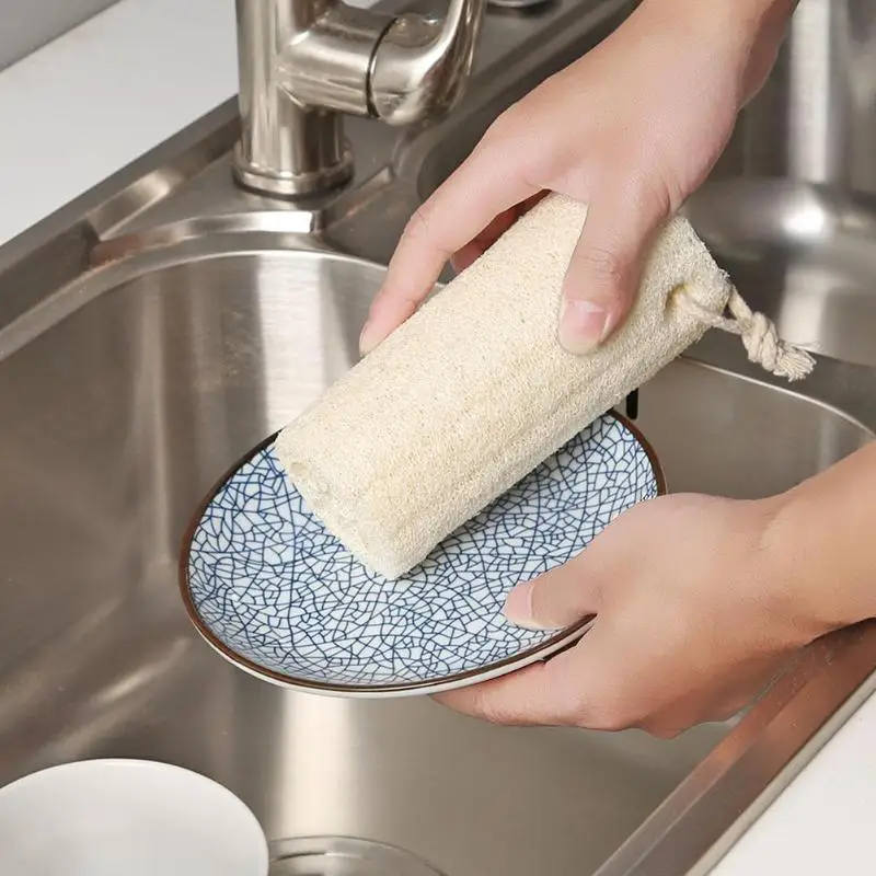 Natural Loofah Dishes Cleaner Brush Body Bath Shower Plant Luffa